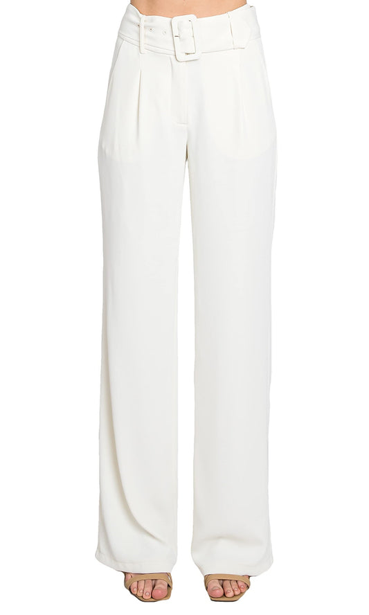 Straight Leg Belted Trouser