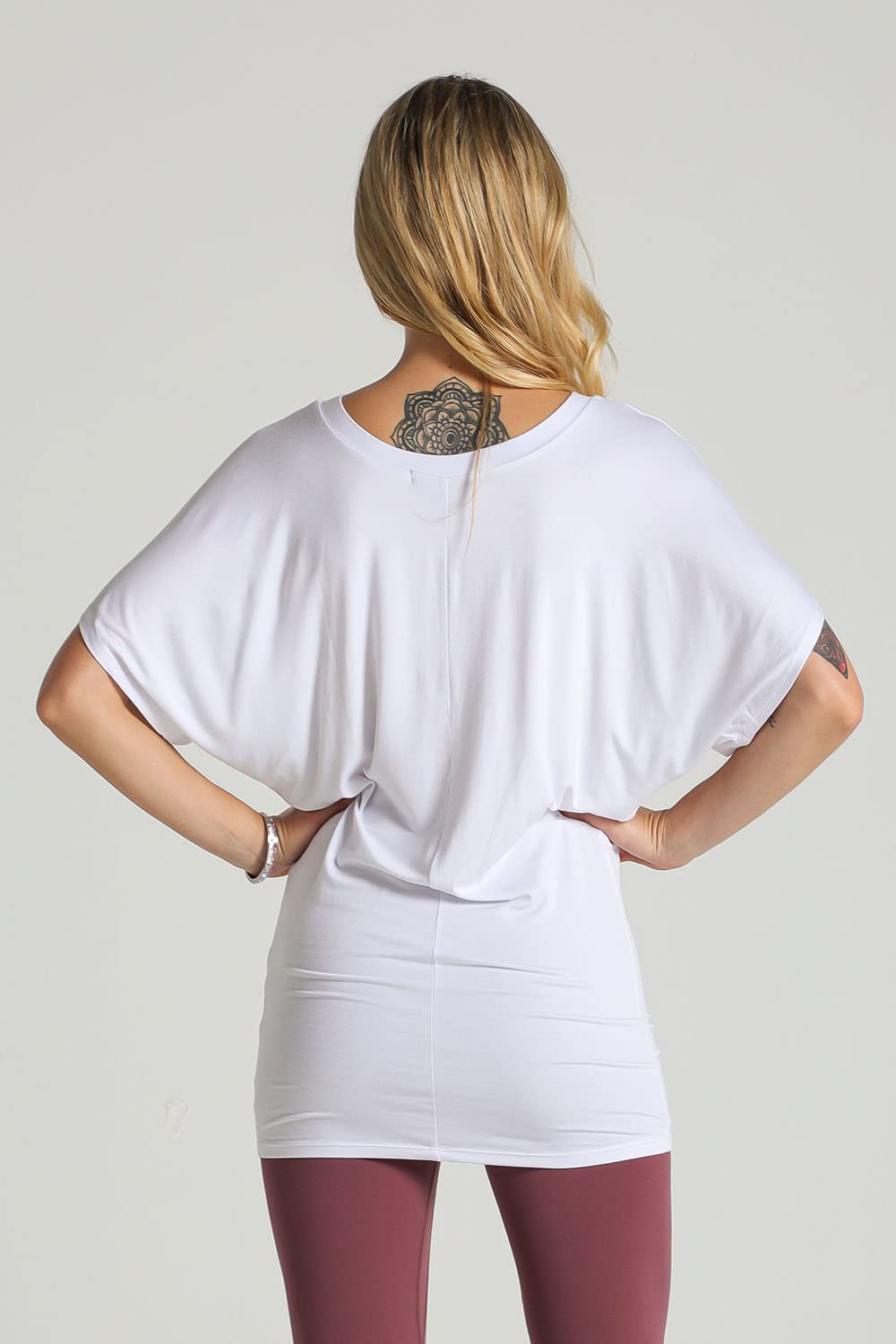 Butterfly Short Sleeve V-Neck Dolman Top